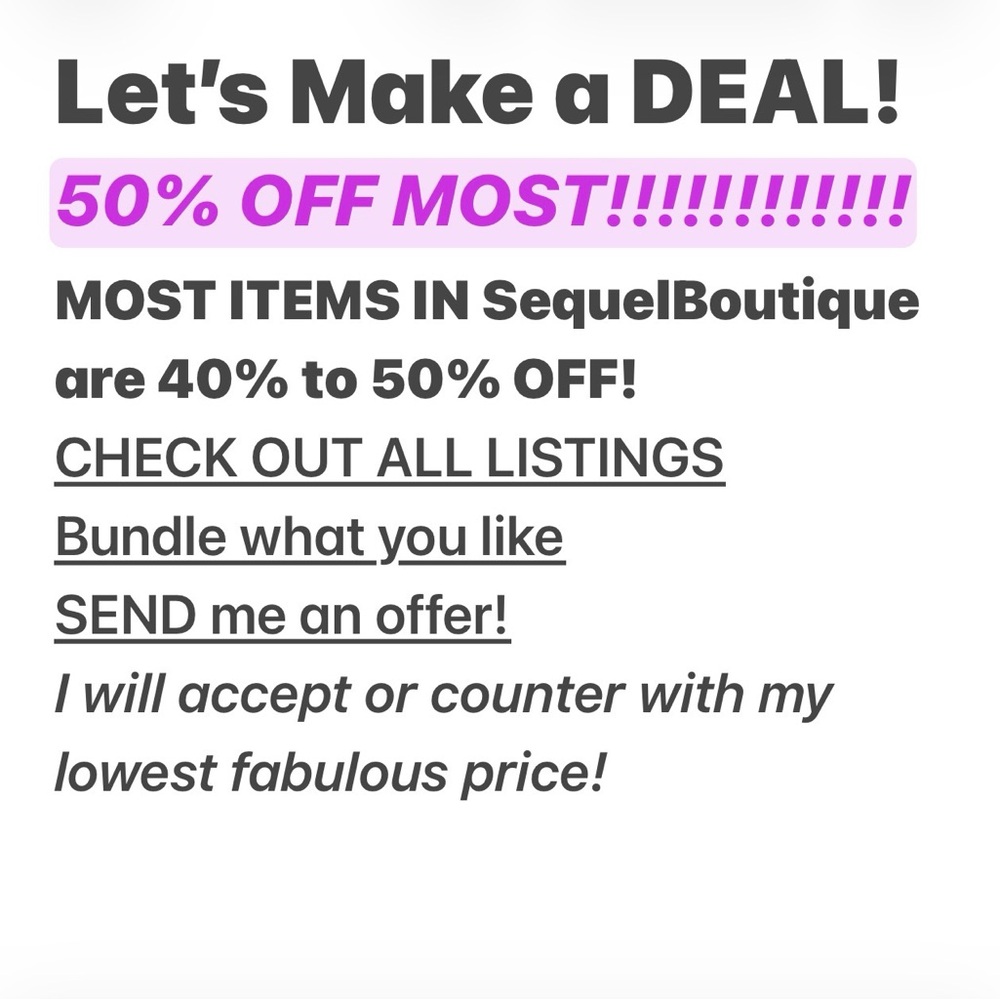 Anthropologie Women's Offer AnnouncementLETS MAKE A DEAL SALE!